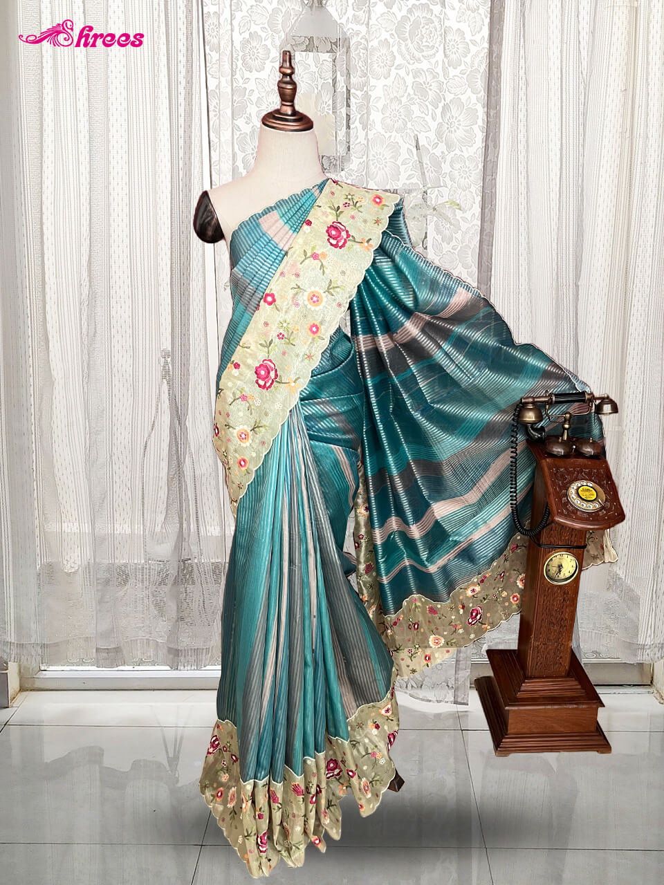 Blue Tissue Silk Saree