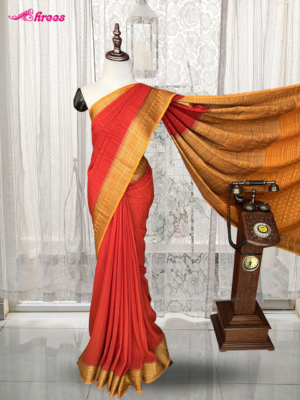Red Matkha Silk Banaras Saree