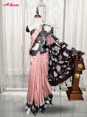 Blush Pink Kota Silk Saree