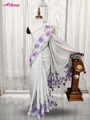 Light Grey Linen Cotton Saree