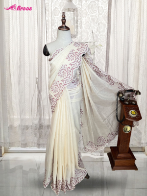 Ivory Kota Cotton Saree