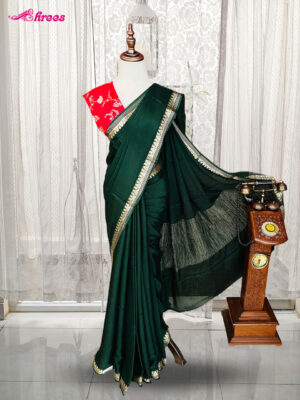Bottle Green Binny Crepe Silk Saree