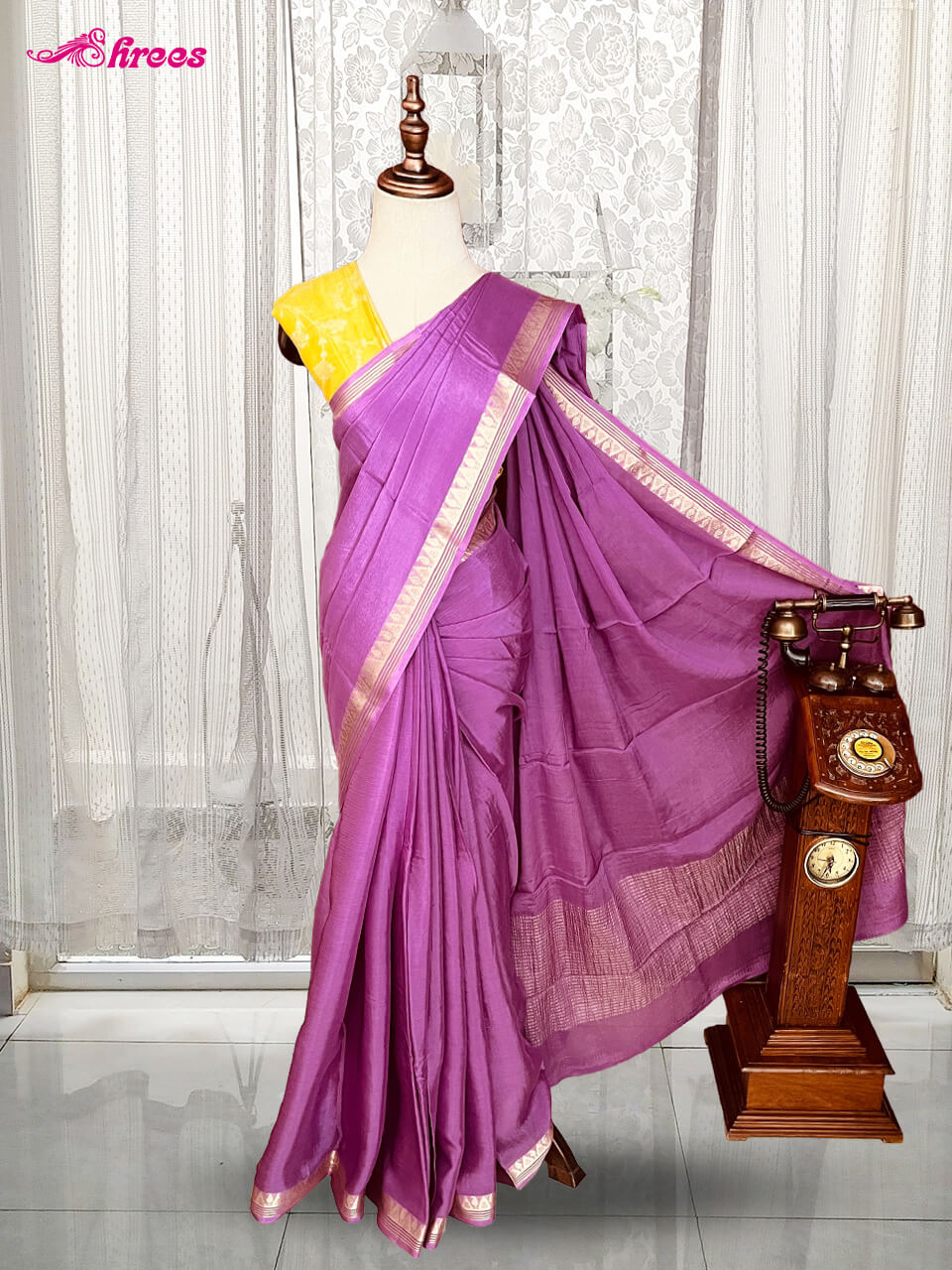 Light Purple Binny Crepe Silk Saree
