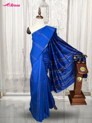 Royal Blue Semi Tussar Silk Saree