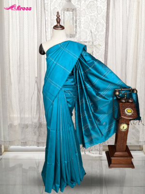 Blue Semi Tussar Silk Saree
