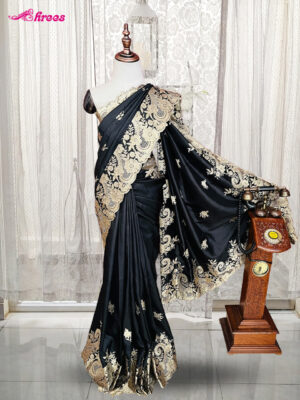 Black Tussar Silk Saree