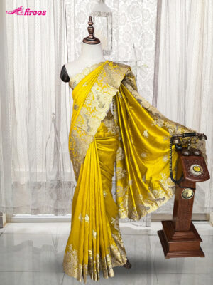 Golden Yellow Tussar Silk Saree