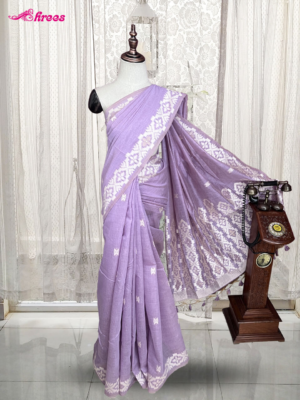 Lavender Jhamdhani Cotton Saree