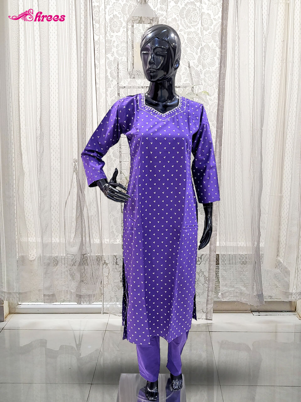 Royal purple Cotton Readymade Salwar