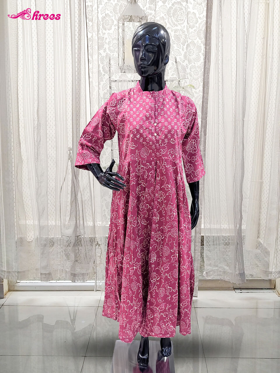 Rose Pink Cotton Readymade Salwar