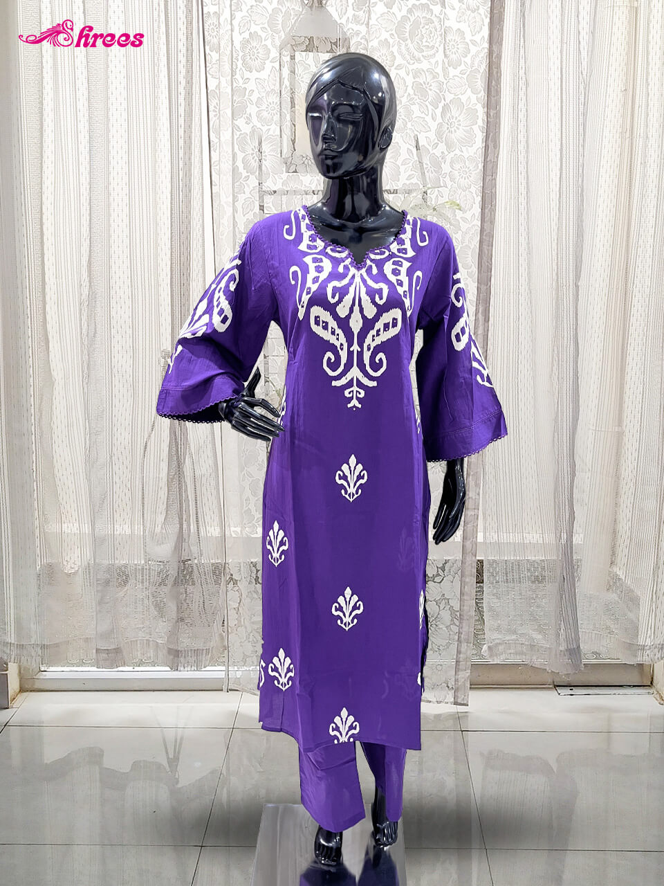 Purple Cotton Readymade Salwar
