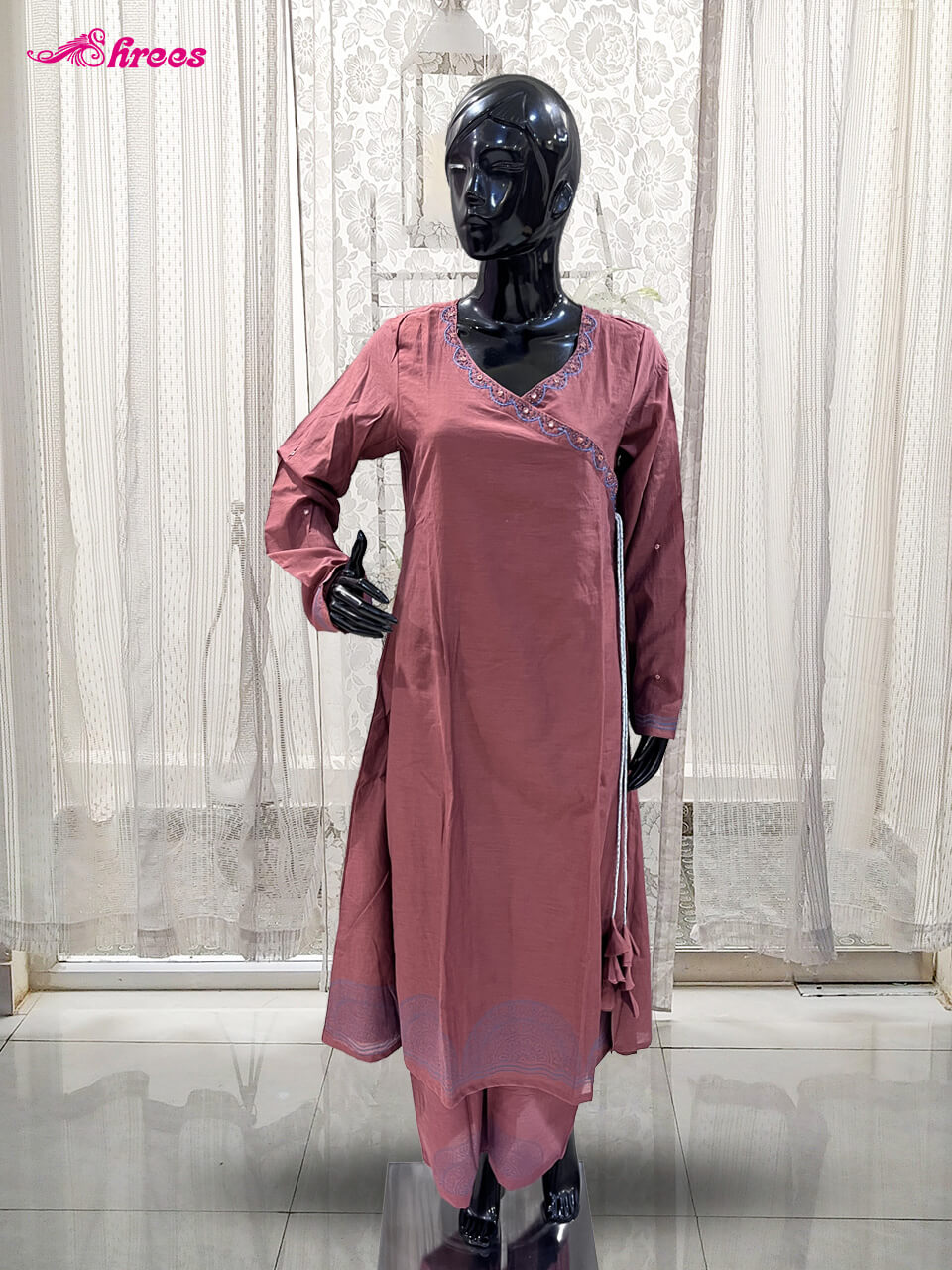Dusty Rose Cotton Readymade Salwar
