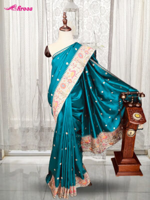 Peacock Blue Paithani Silk Saree