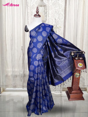 Navy Blue Pure Kanchipuram Silk Saree